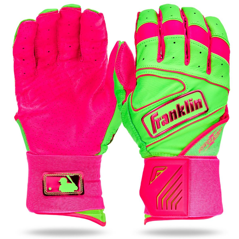 Franklin Youth Infinite Powerstrap Batting Gloves -Grn Apl/Pink