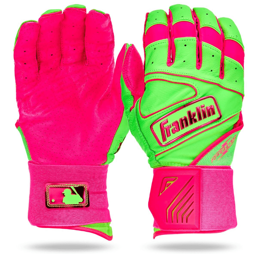 Franklin Adult Infinite Powerstrap Batting Gloves - Grn Apl/Pink