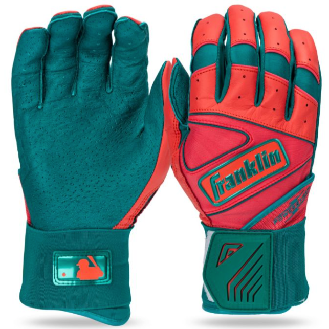 Franklin Adult Infinite Powerstrap Batting Gloves - Teal/Coral