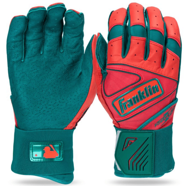 Franklin Adult Infinite Powerstrap Batting Gloves - Teal/Coral