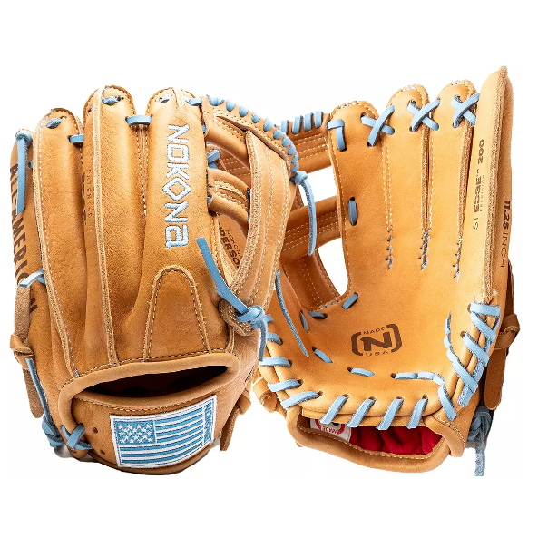 Nokona S1 All-American S1-EP200 Infield Glove Tan & Columbia Single Post Infield 11.25"