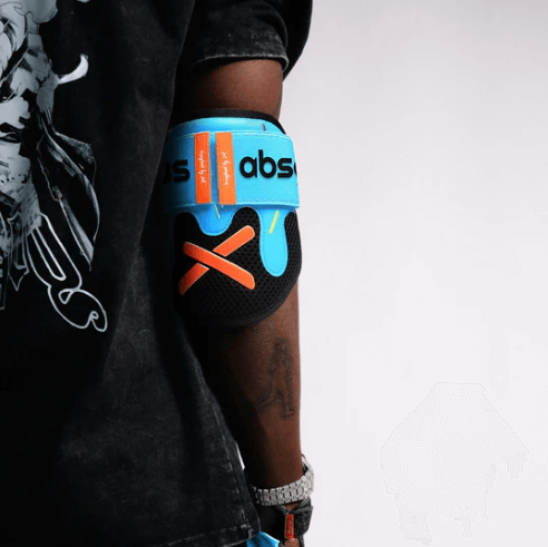 Side view of Absolutely Ridiculous Ice Cream Collection - Pushin' P Elbow Guard - Youth on arm, showing design details.