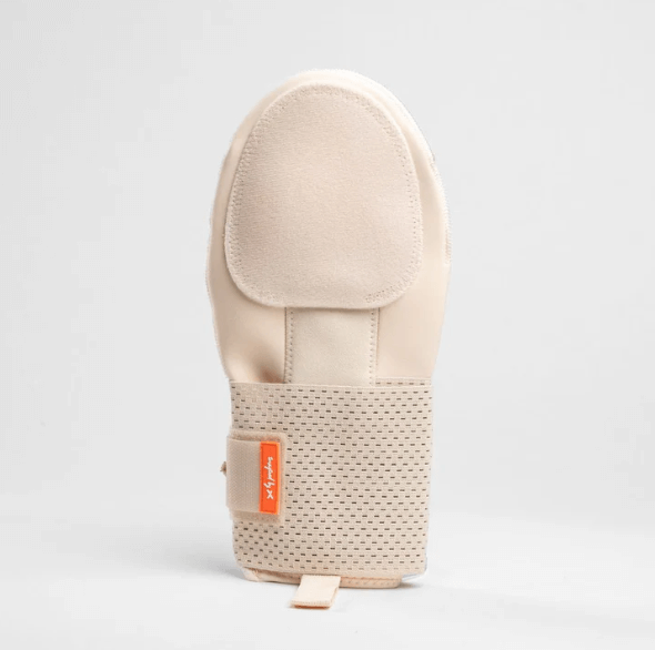 Front view of Absolutely Ridiculous Ice Cream Collection-Strawberry Sliding Mitt Standard showcasing palm area and wrist strap.