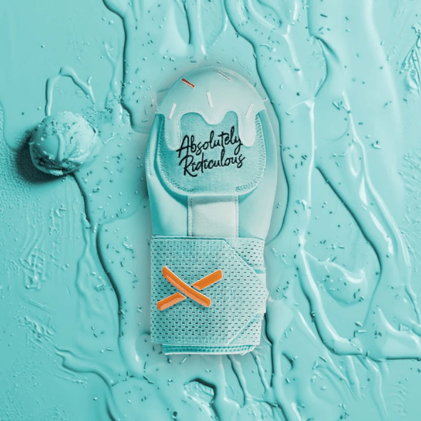 Product image view of Absolutely Ridiculous Mint Dipped Ice Cream Sliding Mitt Youth on mint backdrop