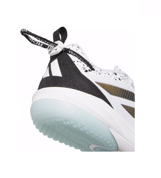 Heel view of Adidas Men's Adizero Impact 2.0 Shades Turf Baseball Shoes showing pull tab and rubber outsole.