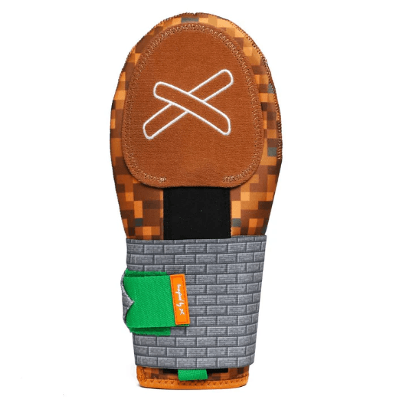 Absolutely Ridiculous Sandbox Sliding Mitt Standard top view with pixelated pattern and protective plates.