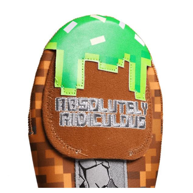 Top view of Absolutely Ridiculous Sandbox Sliding Mitt Standard showing pixelated drip pattern and brand logo.