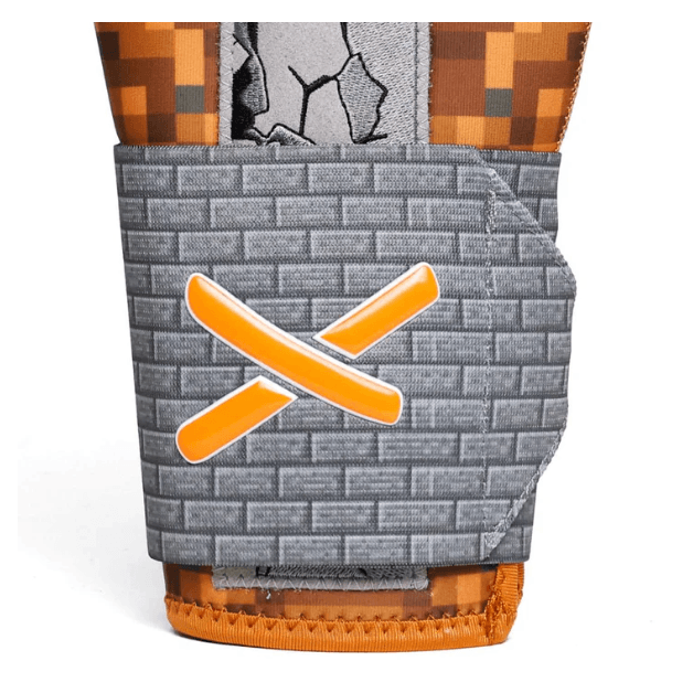 Absolutely Ridiculous Sandbox Sliding Mitt Standard strap detail with pixelated pattern and logo.