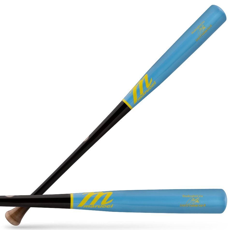 Marucci Lindy12 Pro Model Eclipse/Baby Blue Wood Baseball Bat 33''