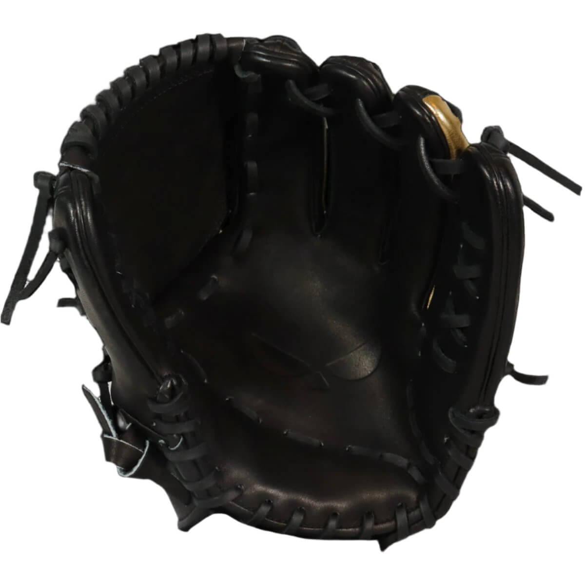 Inside view of the Shadow 13: Slinger 12" RHT baseball glove, featuring durable Japanese Kip Leather.