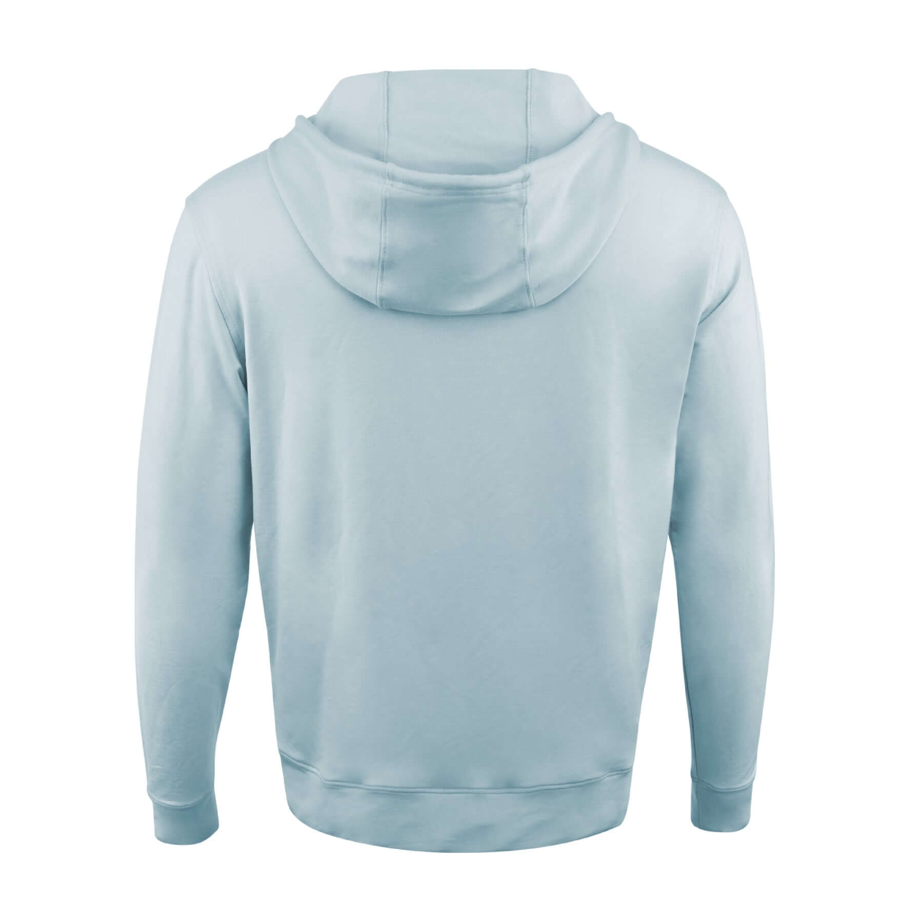 Back view of the Bauer Outage Blue Lightweight Hoodie showcasing its soft fabric and modern design.