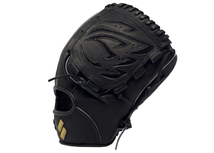 Back View of Sacco Ultra Premium Steer Hide Kamikaze Glove 12 Inch - Black and Violet
