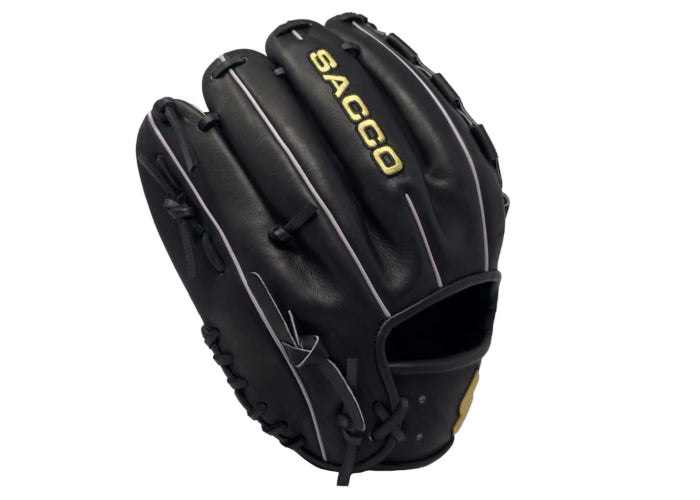 Right Side with Finger Detail of Sacco Ultra Premium Steer Hide Kamikaze Glove 12 Inch - Black and Violet