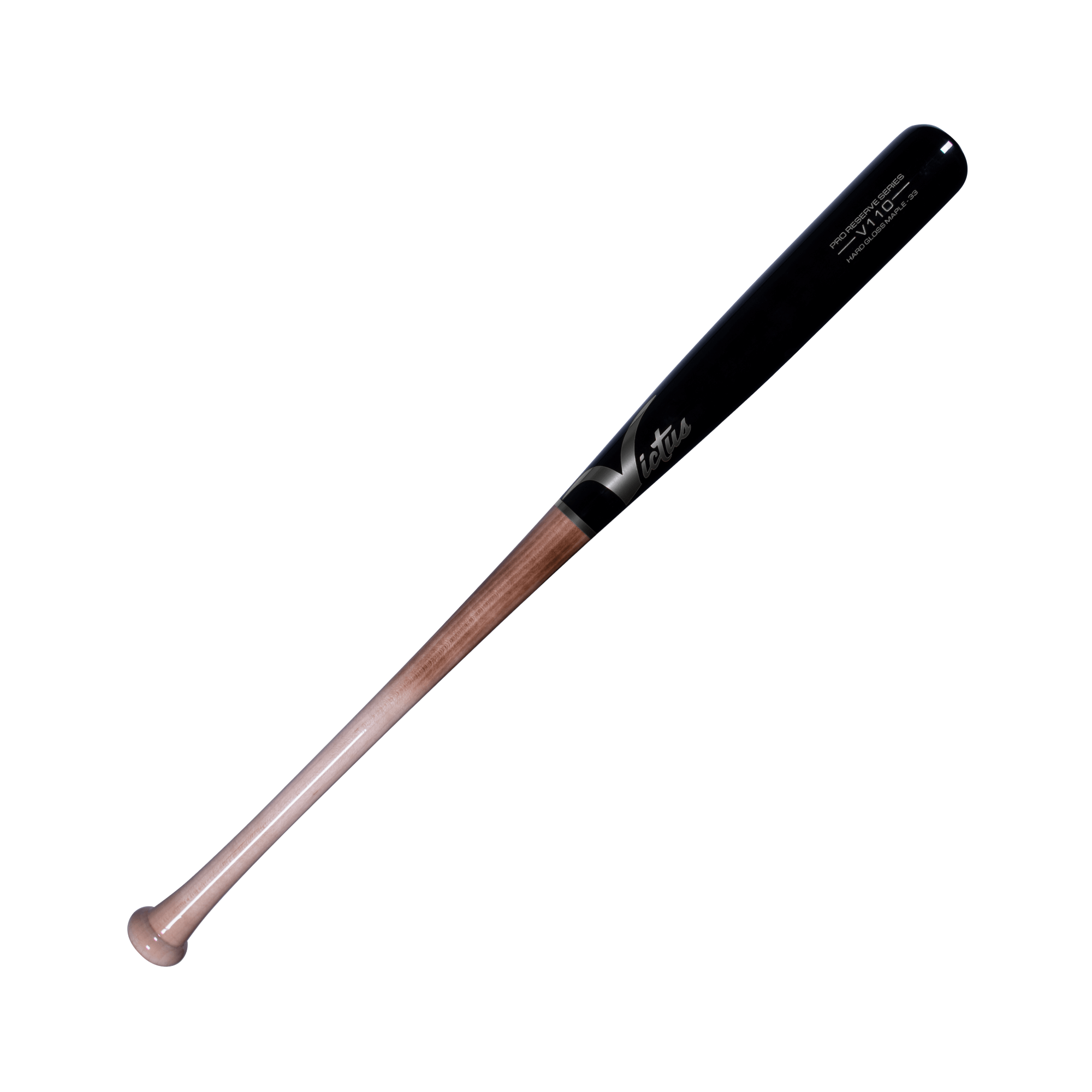 Victus V110 Pro Maple baseball bat with ProPACT finish, traditional knob, medium handle and barrel, balanced feel.