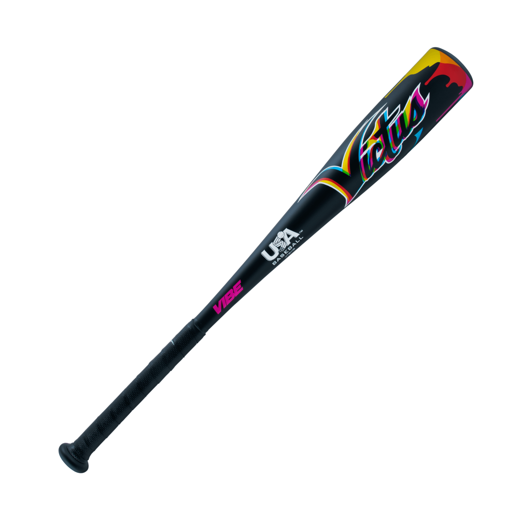 Victus VIBE USA Tee Ball bat 2 5/8, one-piece aluminum design with vibrant graphics for young players.