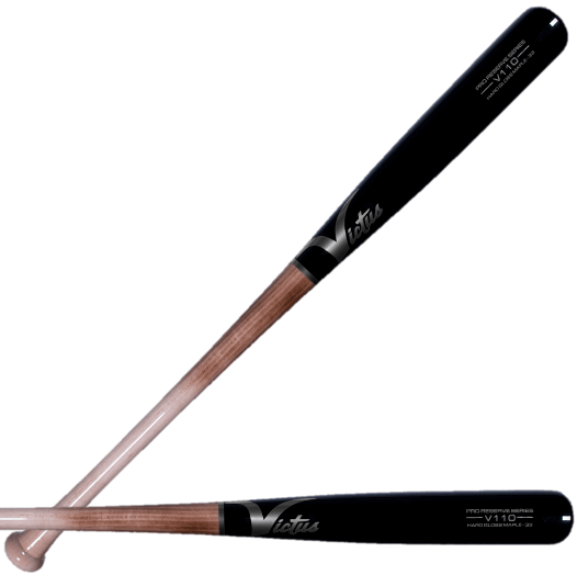 Victus V110 Pro Maple bat with ProPACT finish, traditional knob, and balanced medium barrel design.