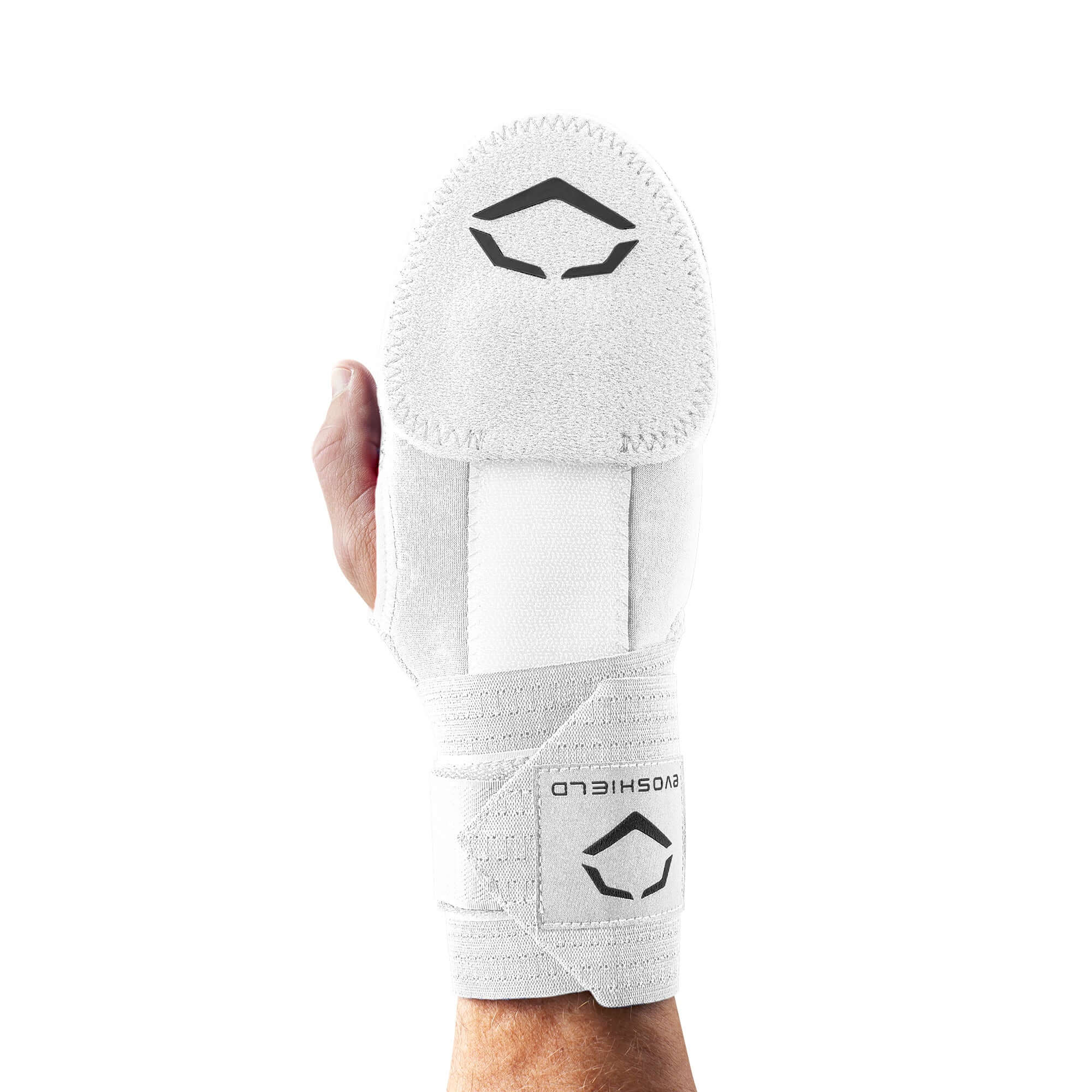 Evoshield Sliding Mitt Right Hand Protective shields on top and underside, elastic straps for secure fit, thumb hole for flexibility.