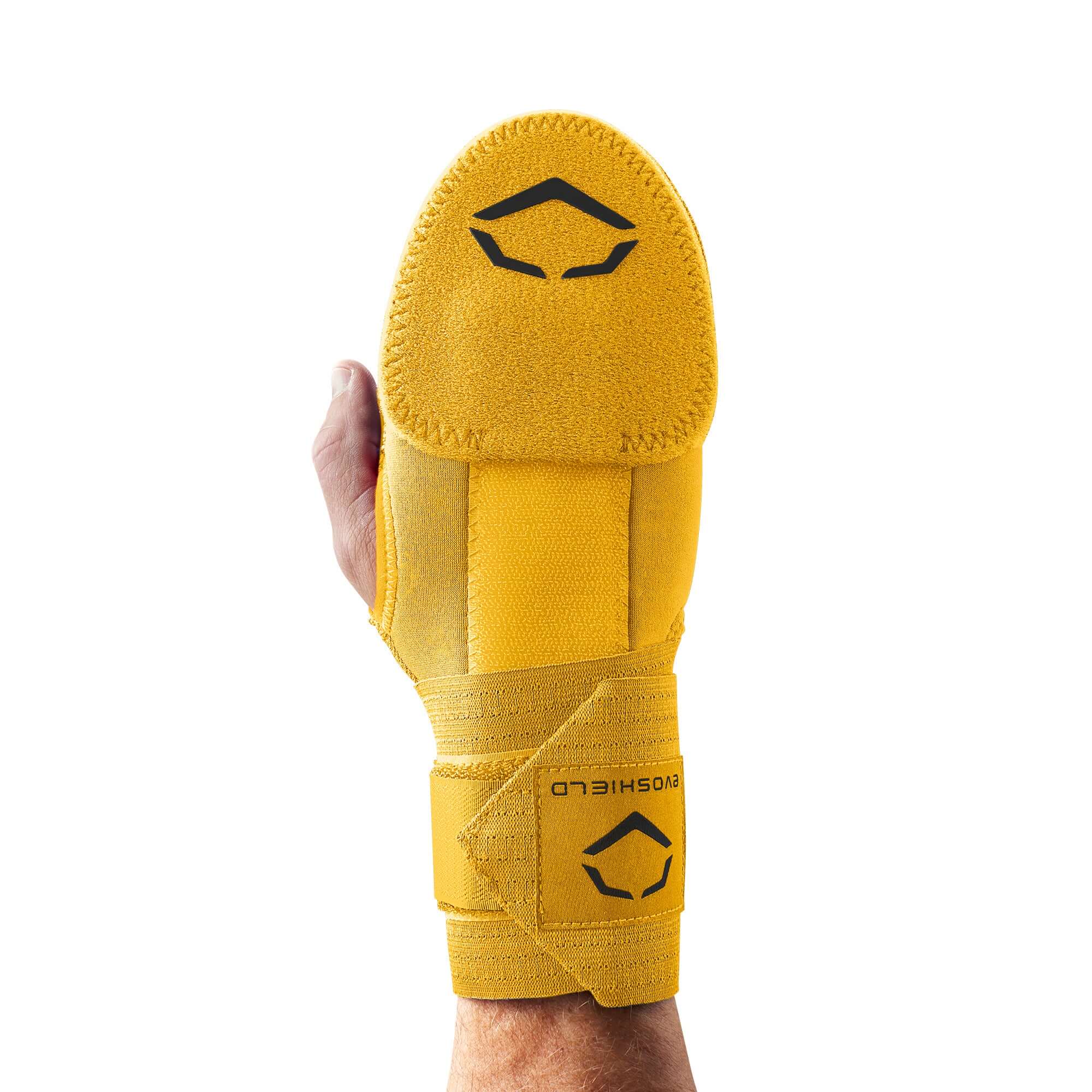 Evoshield Sliding Mitt Right Hand Protective shields on top and underside, elastic straps for secure fit, thumb hole for flexibility.