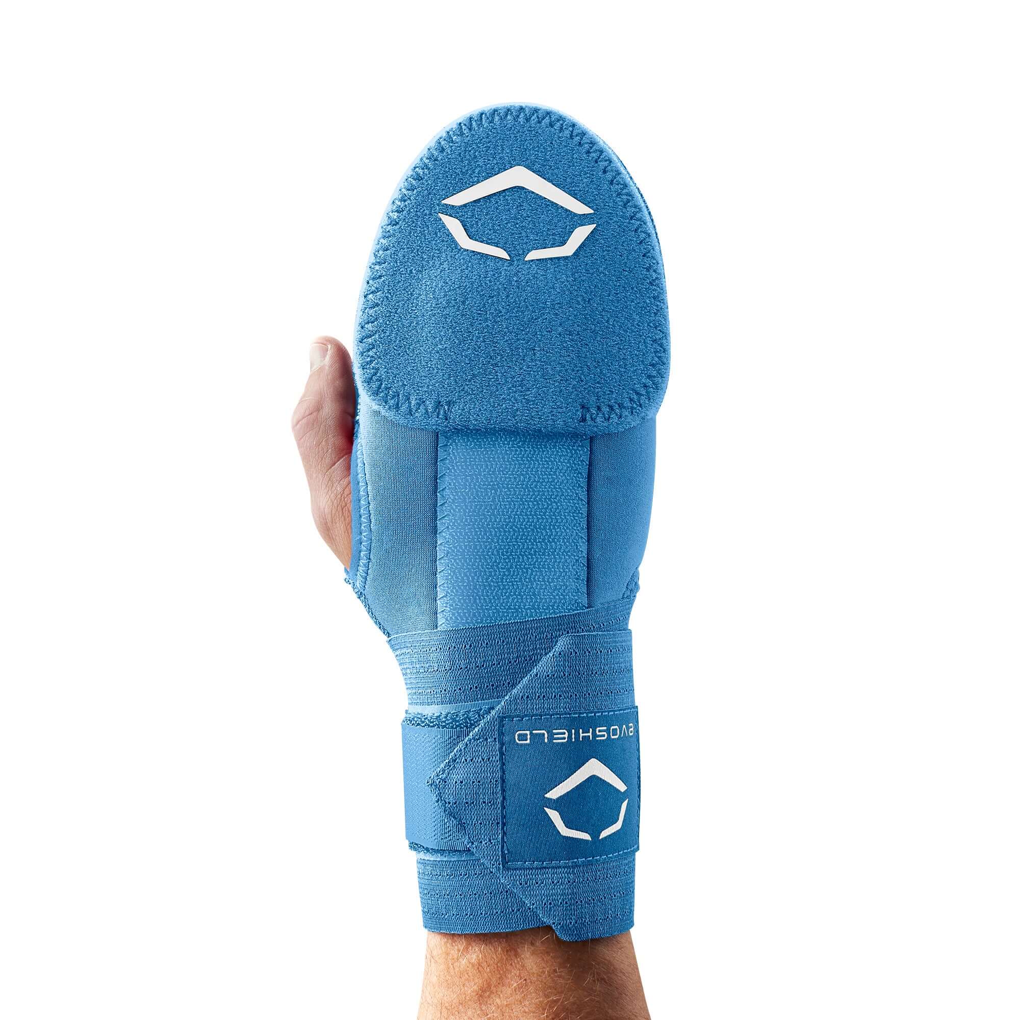 Evoshield Sliding Mitt Right Hand Protective shields on top and underside, elastic straps for secure fit, thumb hole for flexibility.