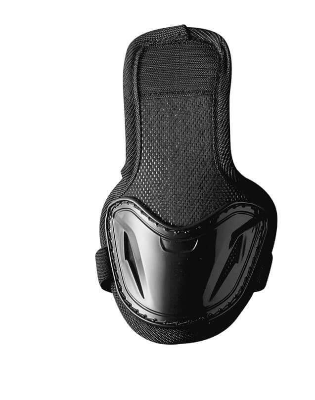 Evoshield Pro-SRZ Adult Baseball Catcher's Upper Leg Guard in black, featuring padded protection and adjustable straps.