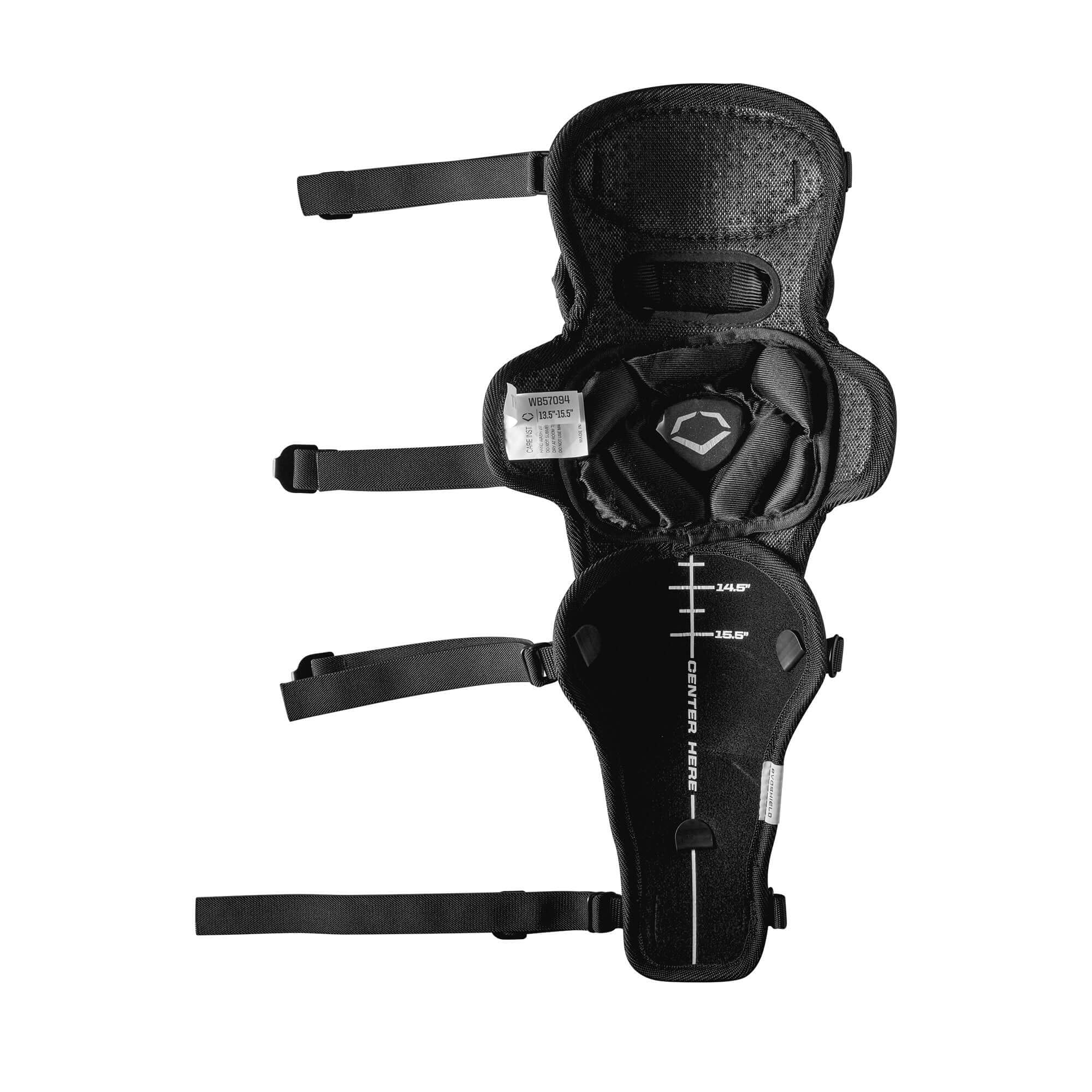 Evoshield Pro-SRZ Baseball Catcher's Upper Leg Guard, featuring adjustable straps and reinforced protection design.