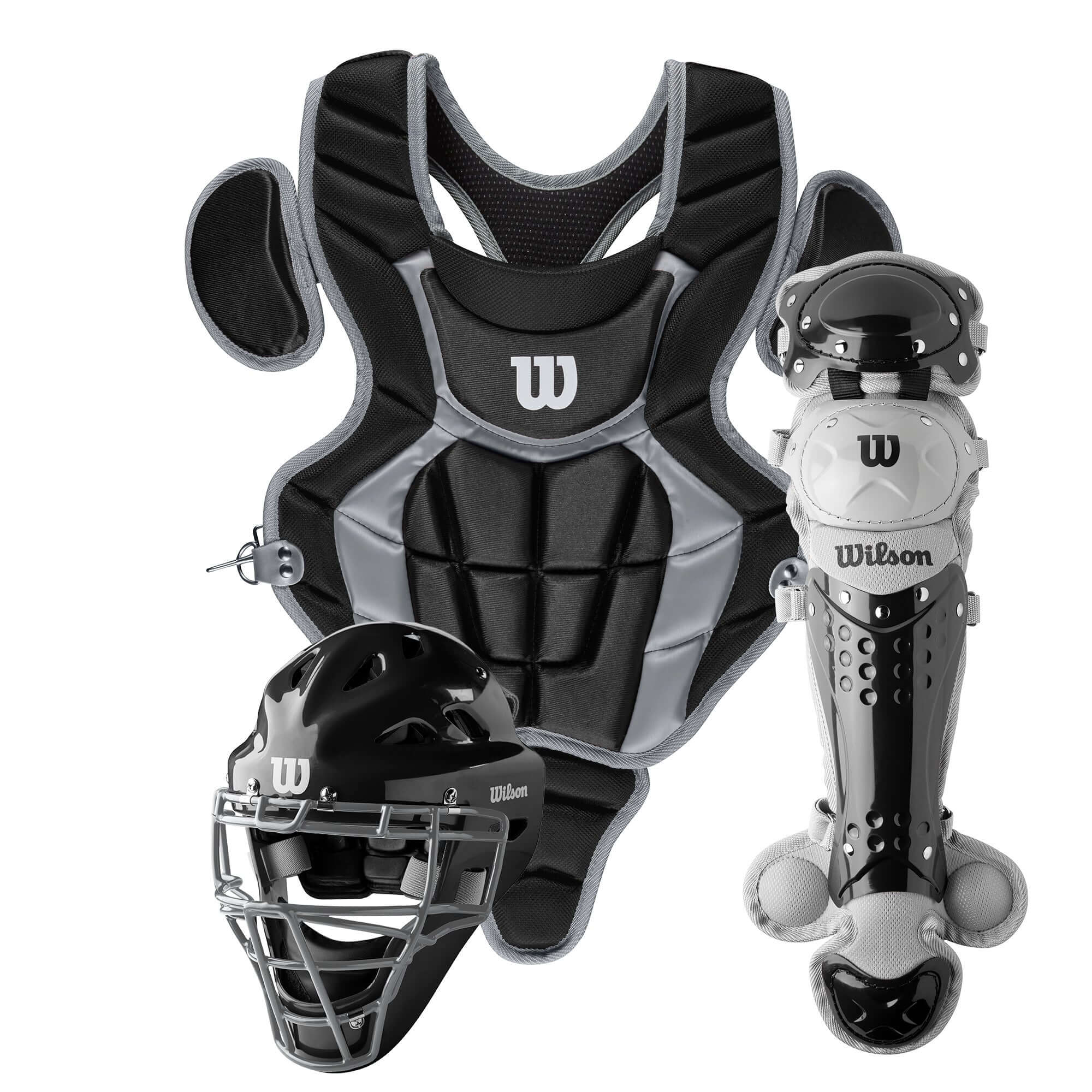 Wilson C200 Youth Catcher's Gear Set with helmet, chest protector, and leg guards