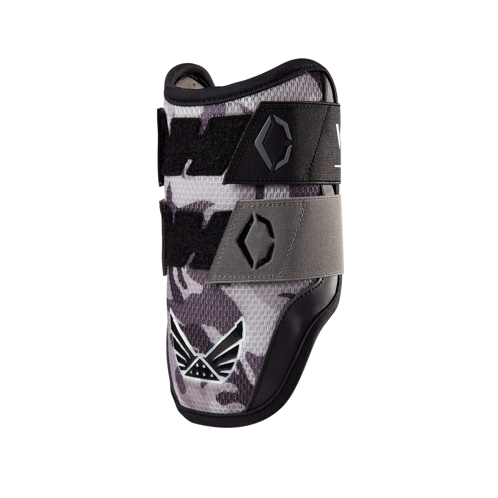 Evoshield X SRZ Volition Black Ops Elbow Guard with USA flag straps and Gel-to-Shell technology.