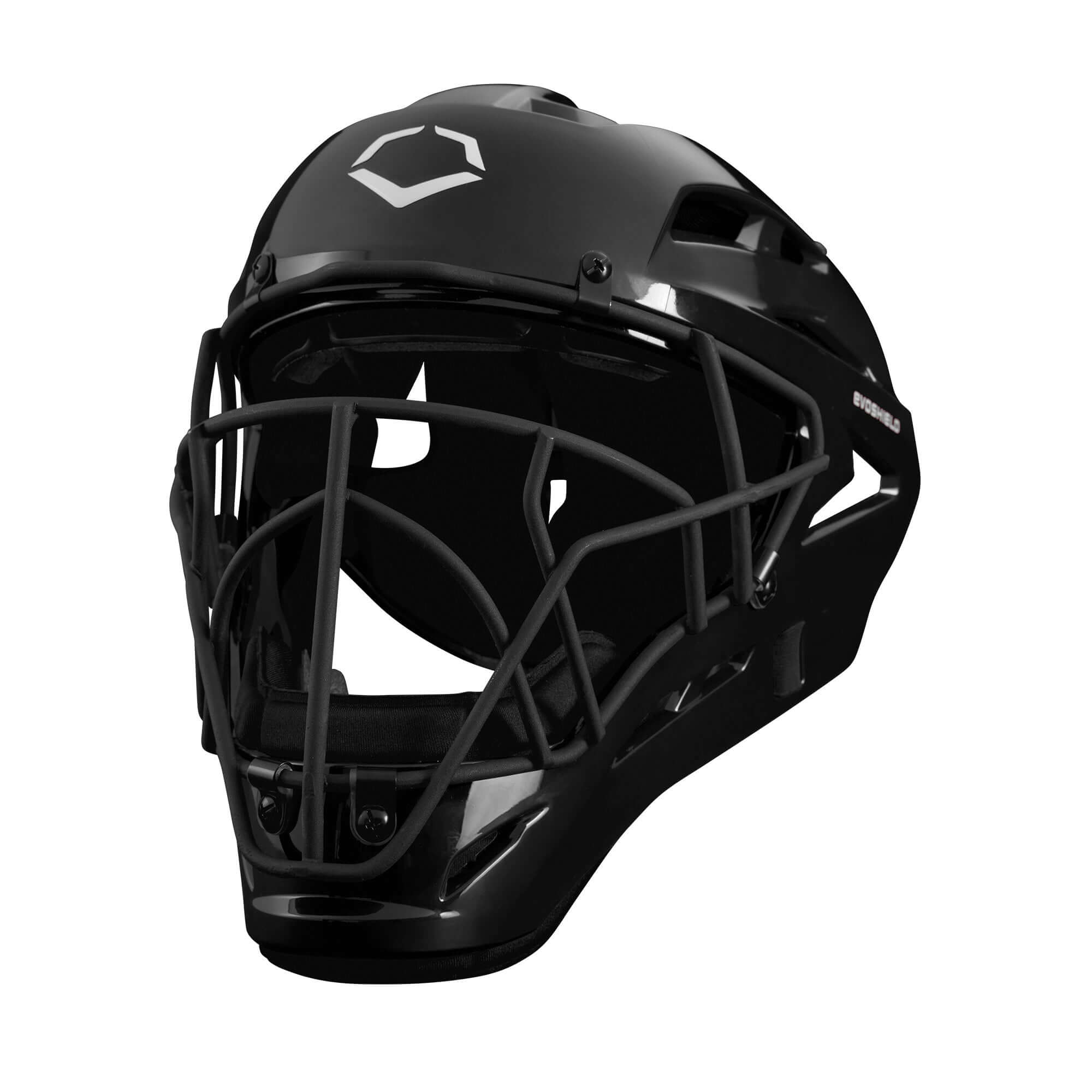 Evoshield Prosrz Catchers Helmet Solid Black Front View