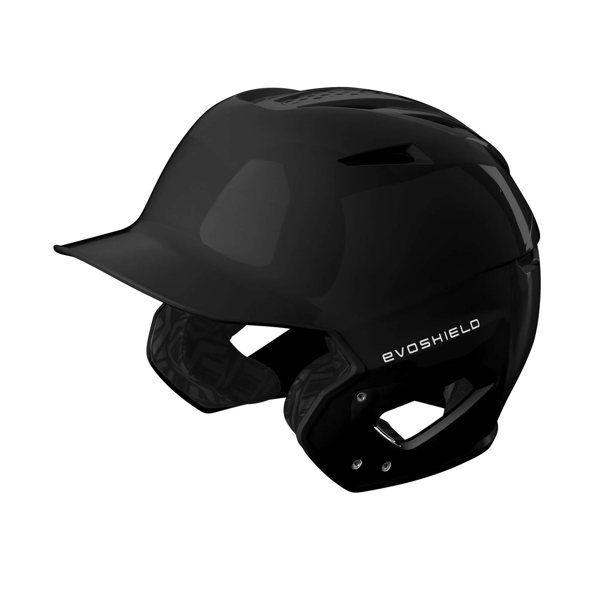 Evoshield XVT 2.0 Batting Helmet in glossy black, designed for comfort and protection at the plate.