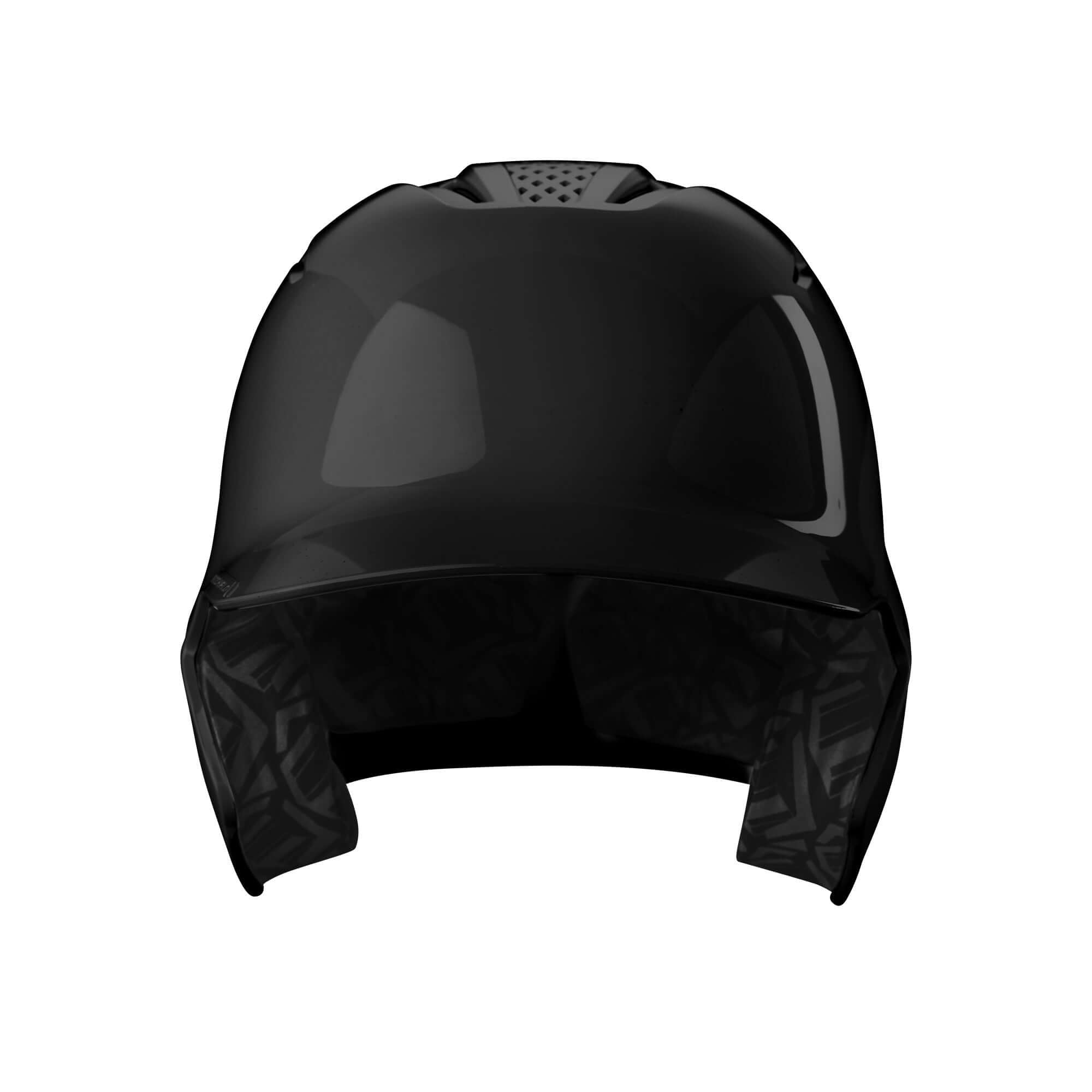 Evoshield XVT 2.0 Batting Helmet in glossy black, showcasing sleek design and premium protection features.