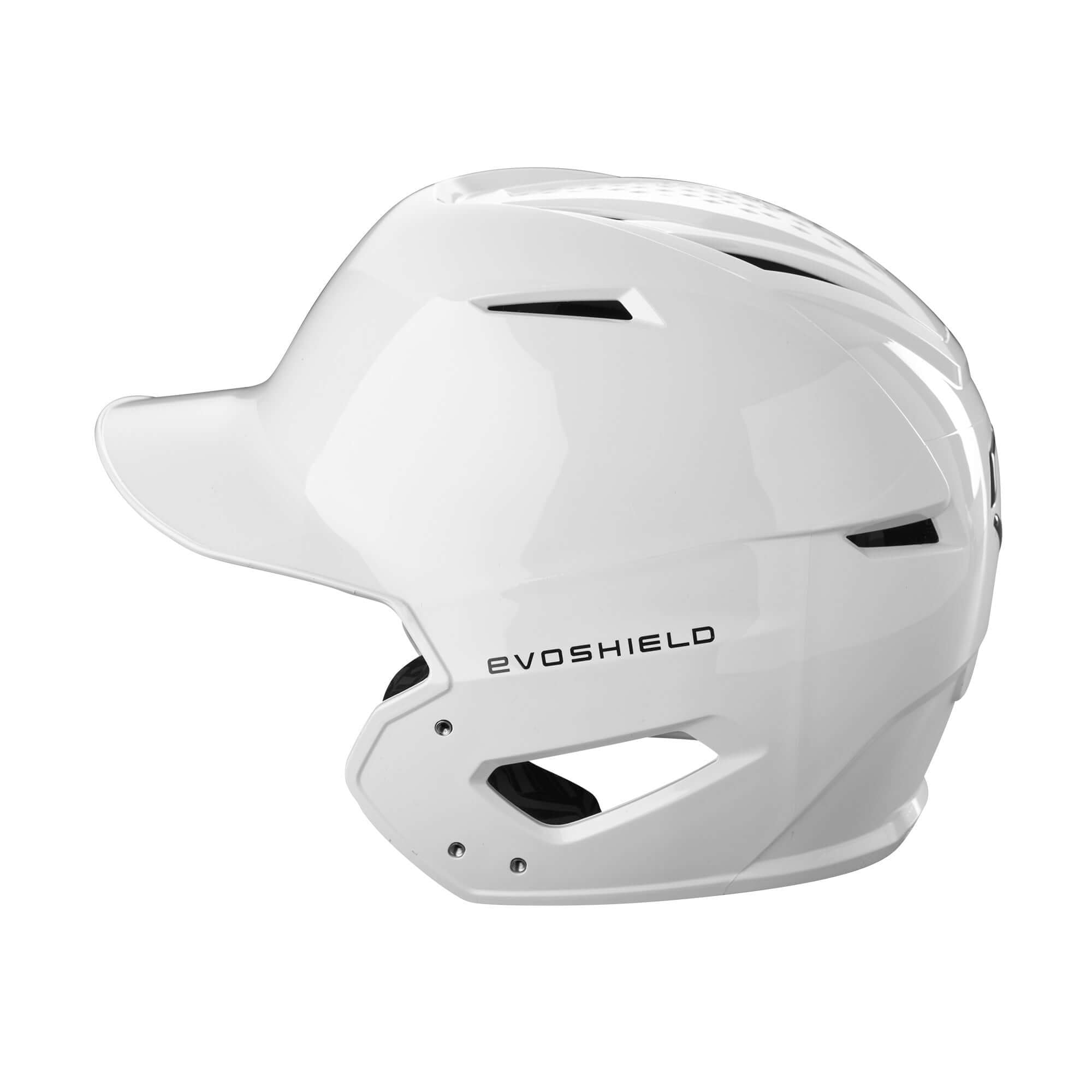 Evoshield XVT 2.0 Glossy Batting Helmet Team White with dual-density padding