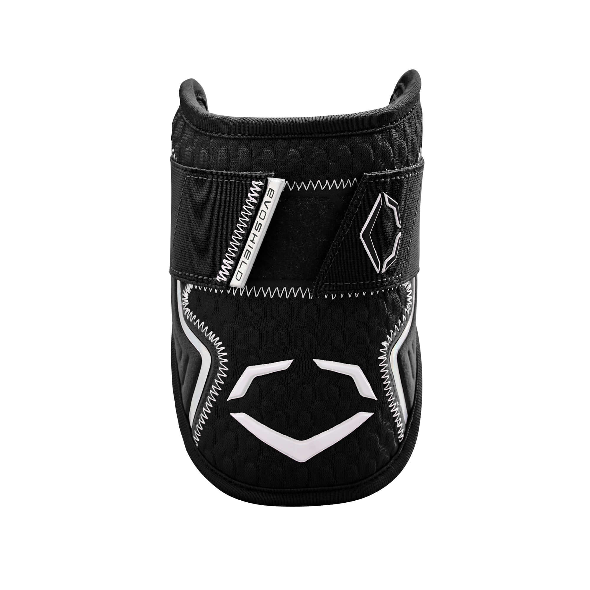 Black Evoshield Pro-SRZ 2.0 Batter's Elbow Guard with Gel-to-Shell Technology, provides custom fit and extra coverage.