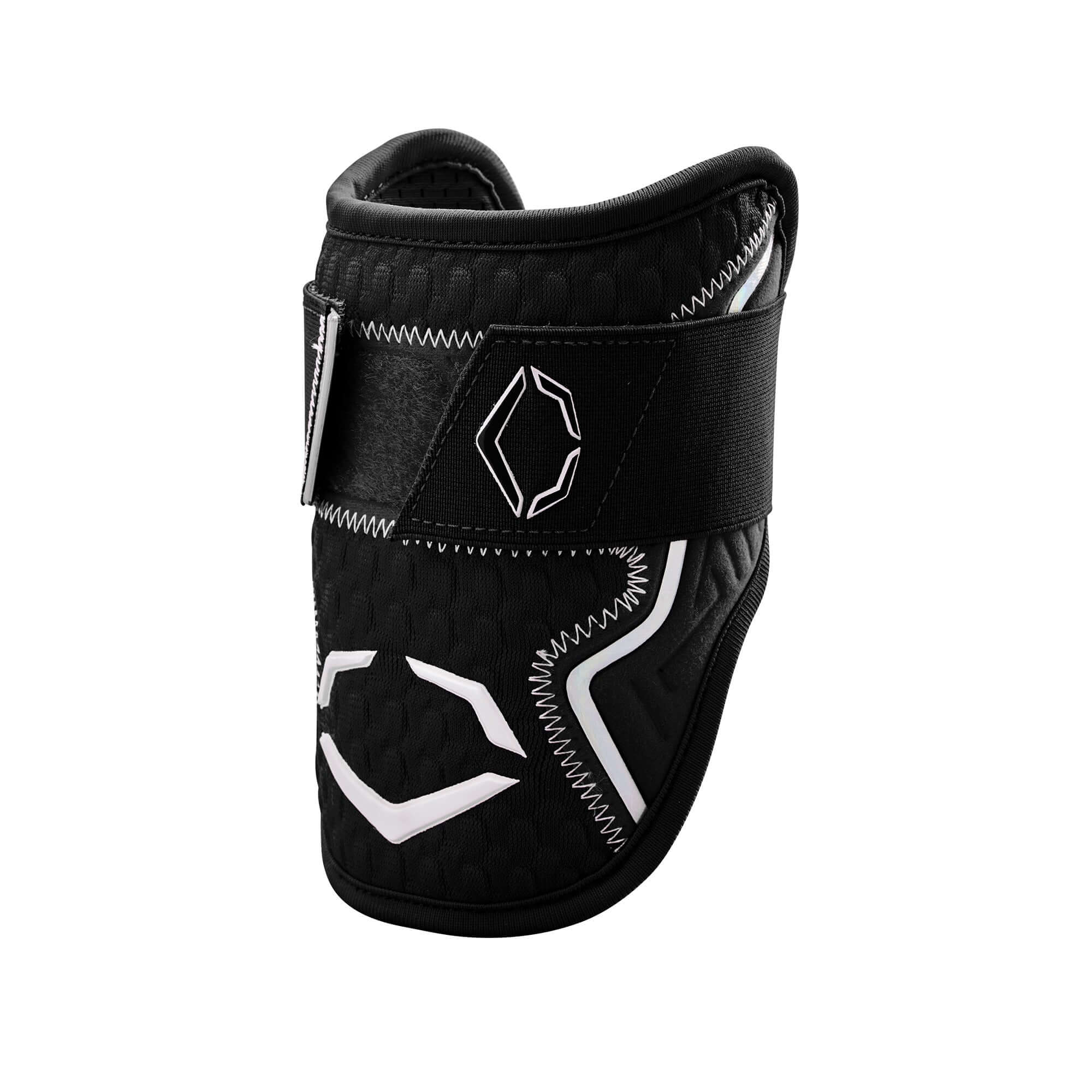 Black Evoshield Pro-SRZ 2.0 Batter's Elbow Guard with Gel-to-Shell Technology, provides custom fit and extra coverage.