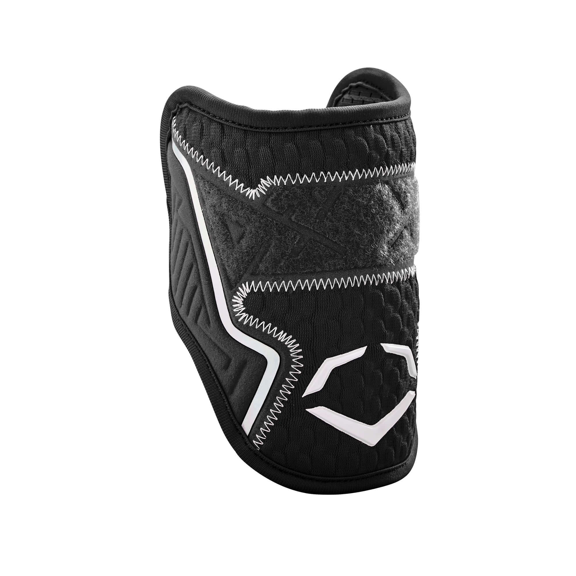 Black Evoshield Pro-SRZ 2.0 Batter's Elbow Guard with Gel-to-Shell Technology, provides custom fit and extra coverage.