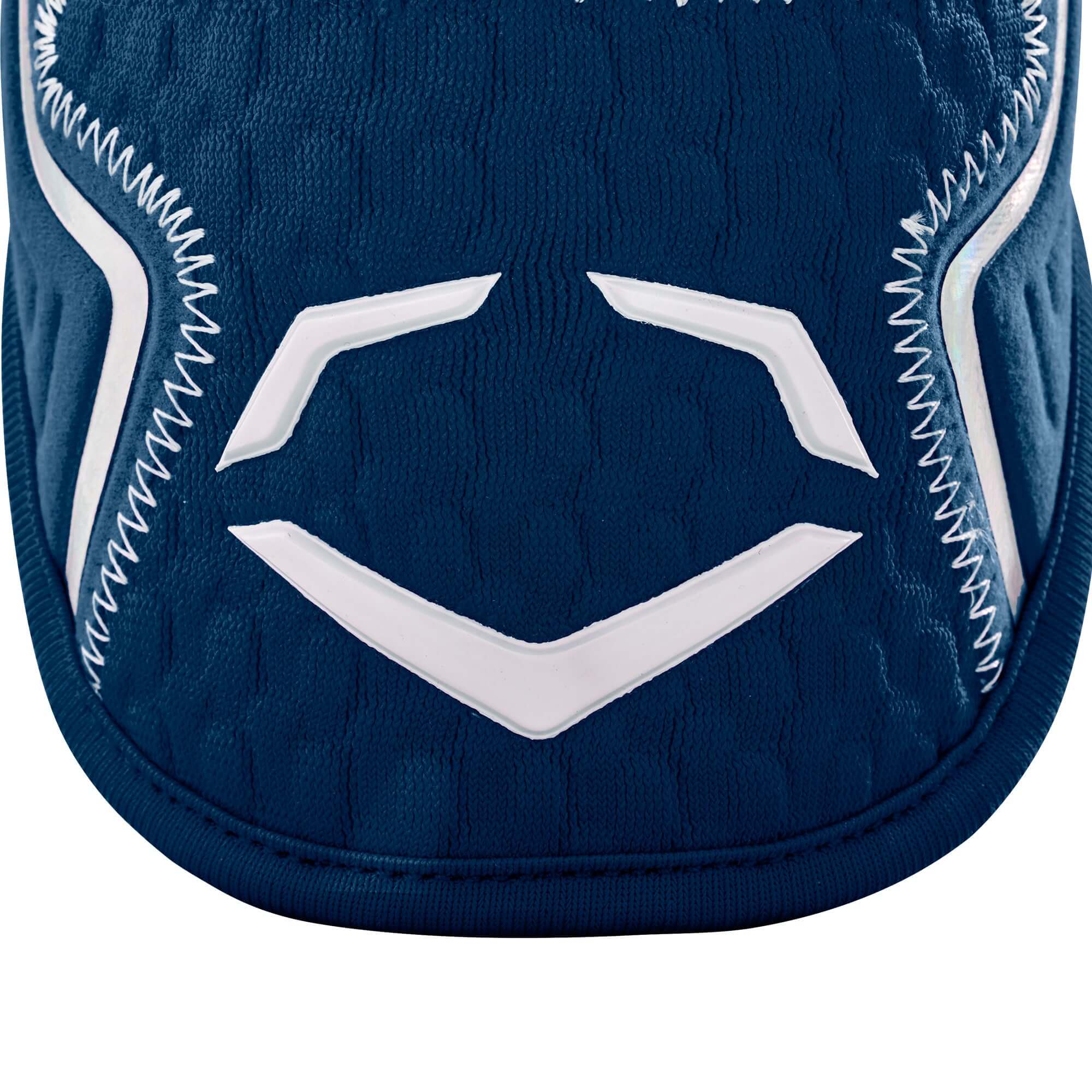 Navy Evoshield Pro-SRZ 2.0 Batter's Elbow Guard with Gel-to-Shell Technology for custom fit and increased coverage.