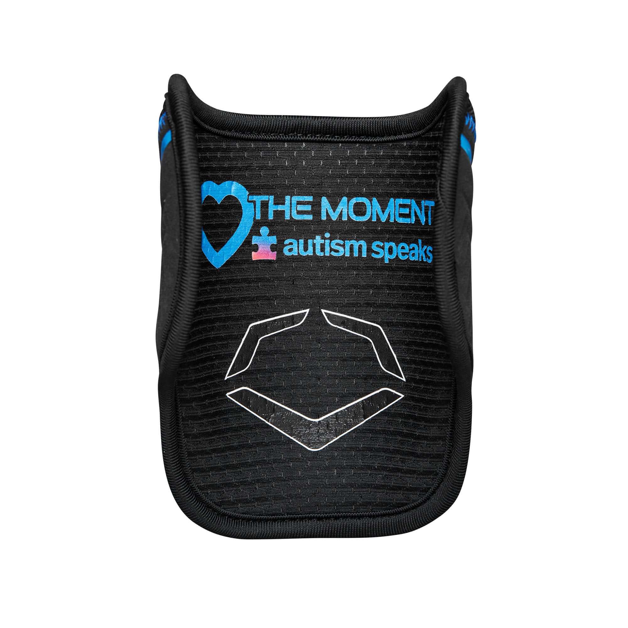 Evoshield Autism Speaks Pro SRZ 2.0 Elbow Guard featuring lightweight protection and vibrant black, blue, and purple branding.