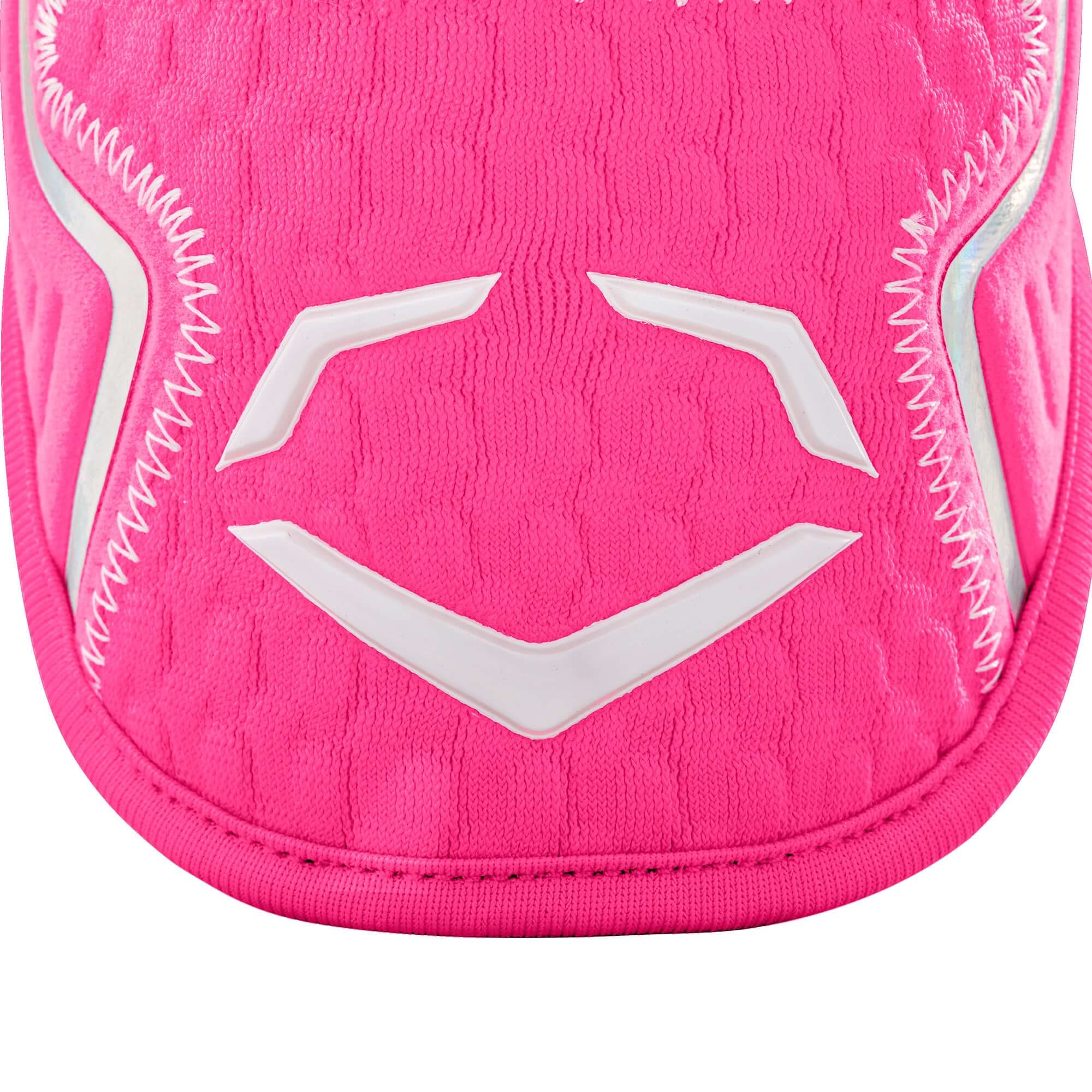 Close-up of Evoshield Pro-SRZ 2.0 Batter's Elbow Guard in pink, showcasing the unique Gel-to-Shell® Technology and design.