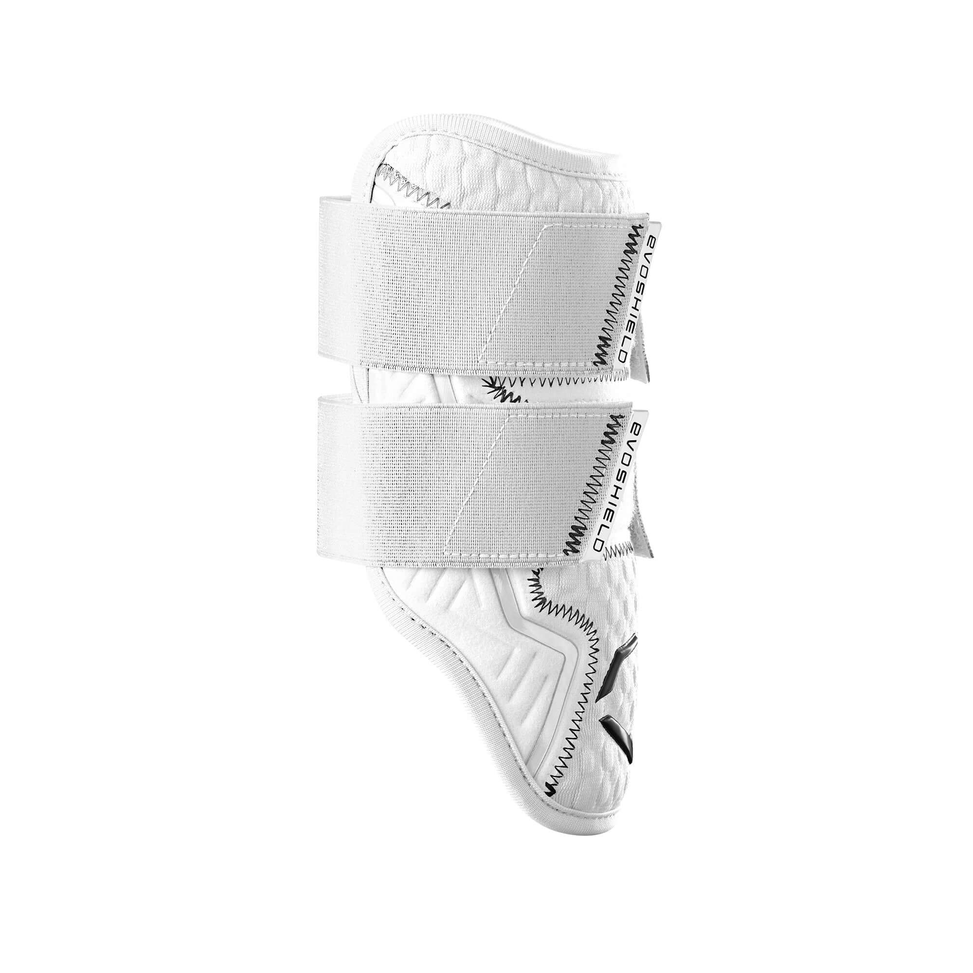 Evoshield Pro-SRZ 2.0 Batter's Double Strap Elbow Guard White, custom fit, high protection.