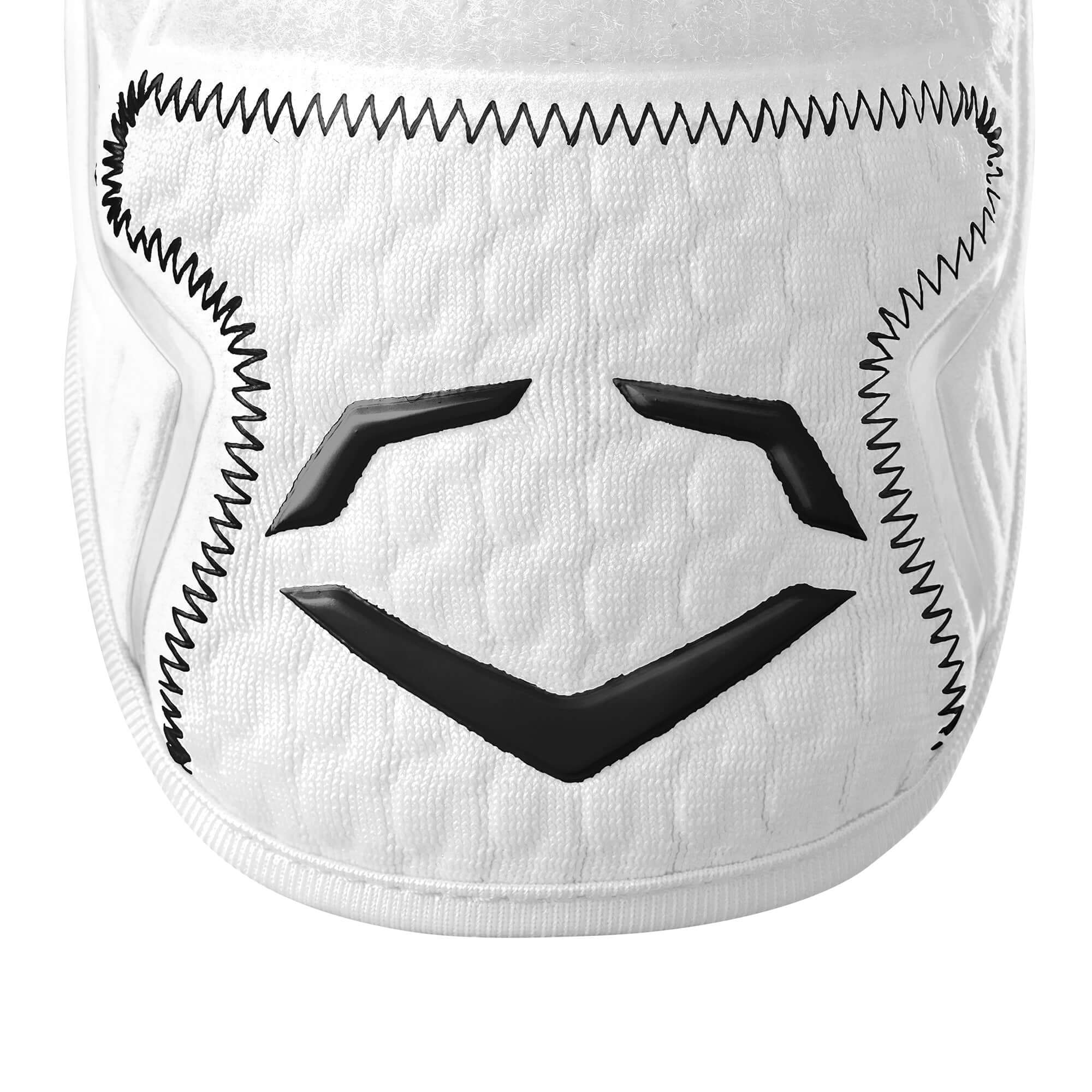 Evoshield Pro-SRZ 2.0 Batter's Double Strap Elbow Guard White, custom fit, high protection.