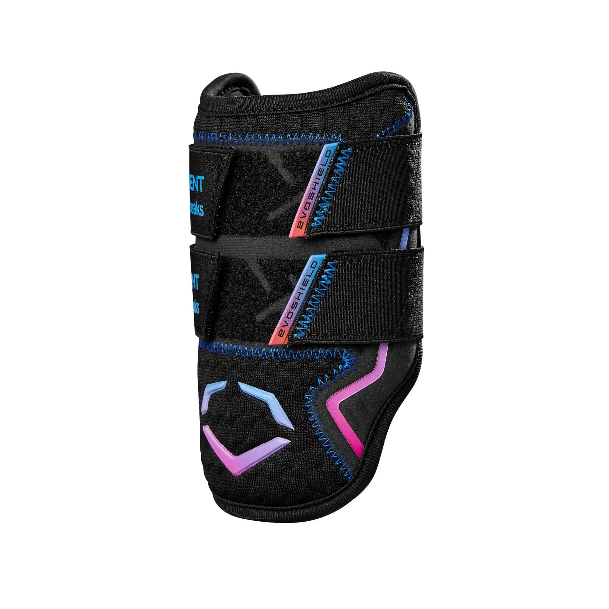 Evoshield Autism Speaks Pro SRZ 2.0 Double Strap Elbow Guard with gel-to-shell technology and iridescent straps.