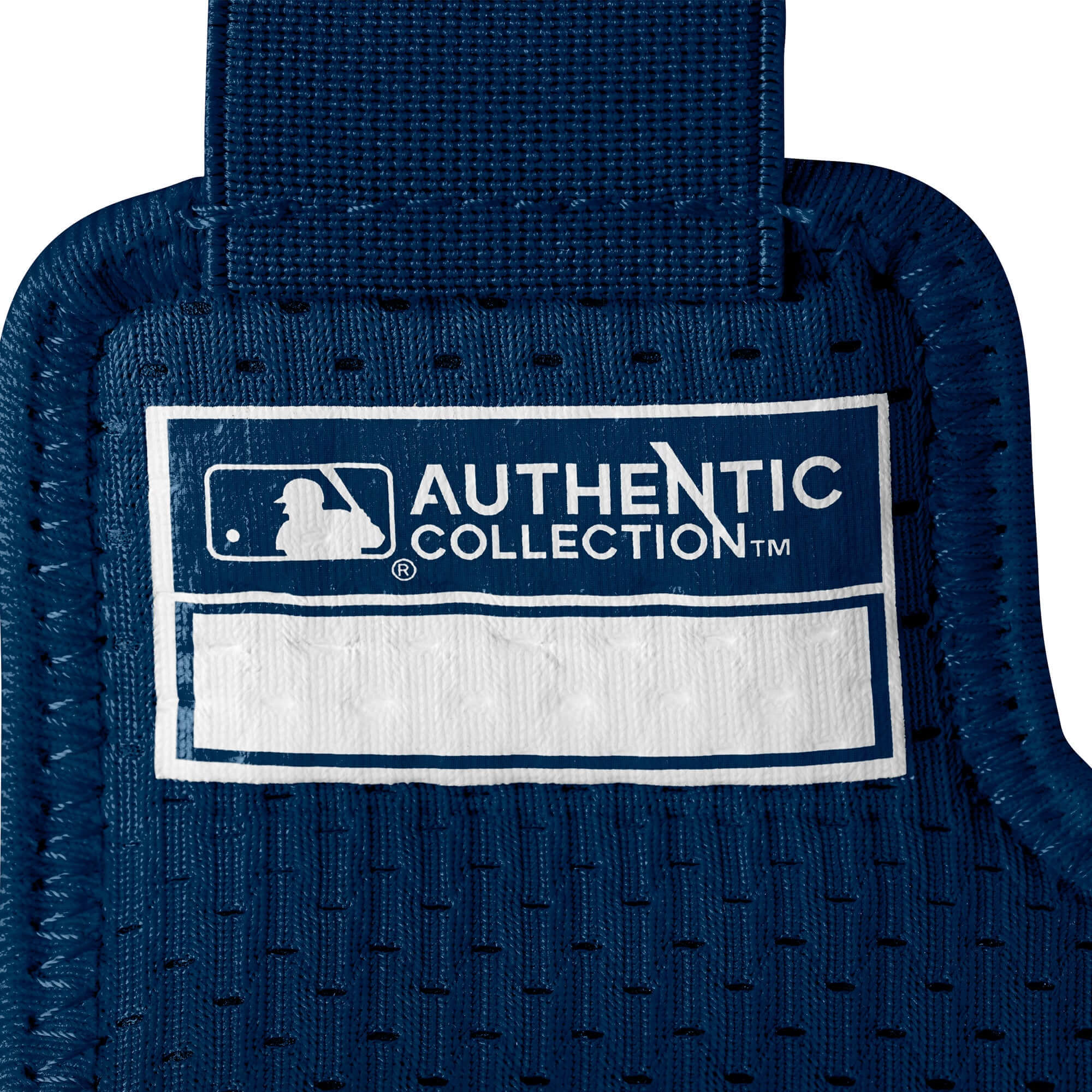 MLB Authentic Collection label on Evoshield Pro-SRZ 2.0 Batter’s Hand Guard in navy blue.