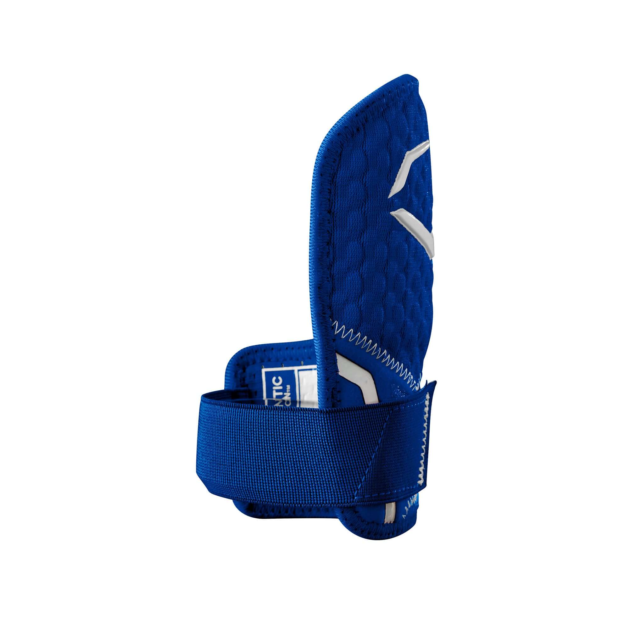 Evoshield Pro-SRZ 2.0 Batter’s Hand Guard in blue, showcasing Gel-to-Shell® Technology for optimal hand protection.
