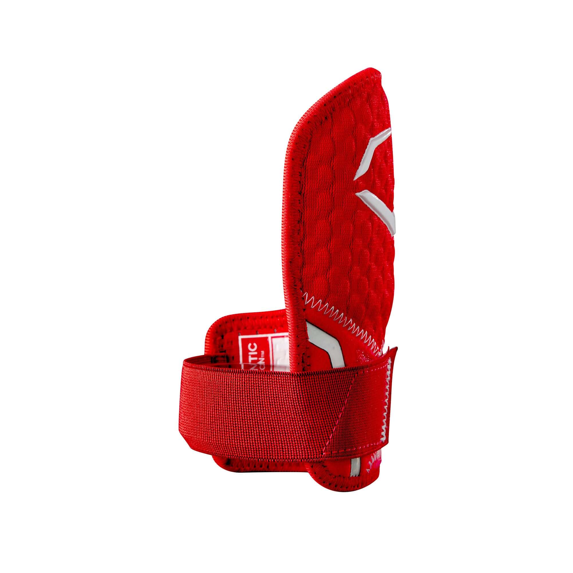 Evoshield Pro-SRZ 2.0 Batter’s Hand Guard RHH in red, showcasing Gel-to-Shell® Technology for optimal protection.