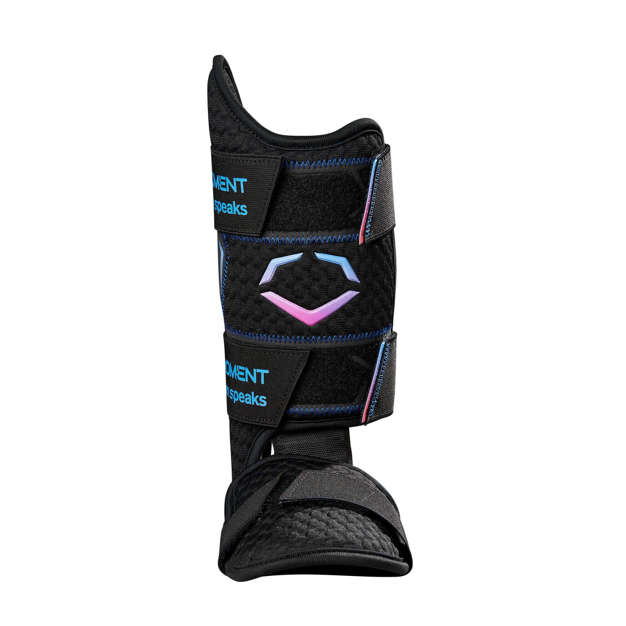 Evoshield Autism Speaks Pro SRZ 2.0 Leg Guard with Gel-to-Shell technology and iridescent straps for added safety and style.