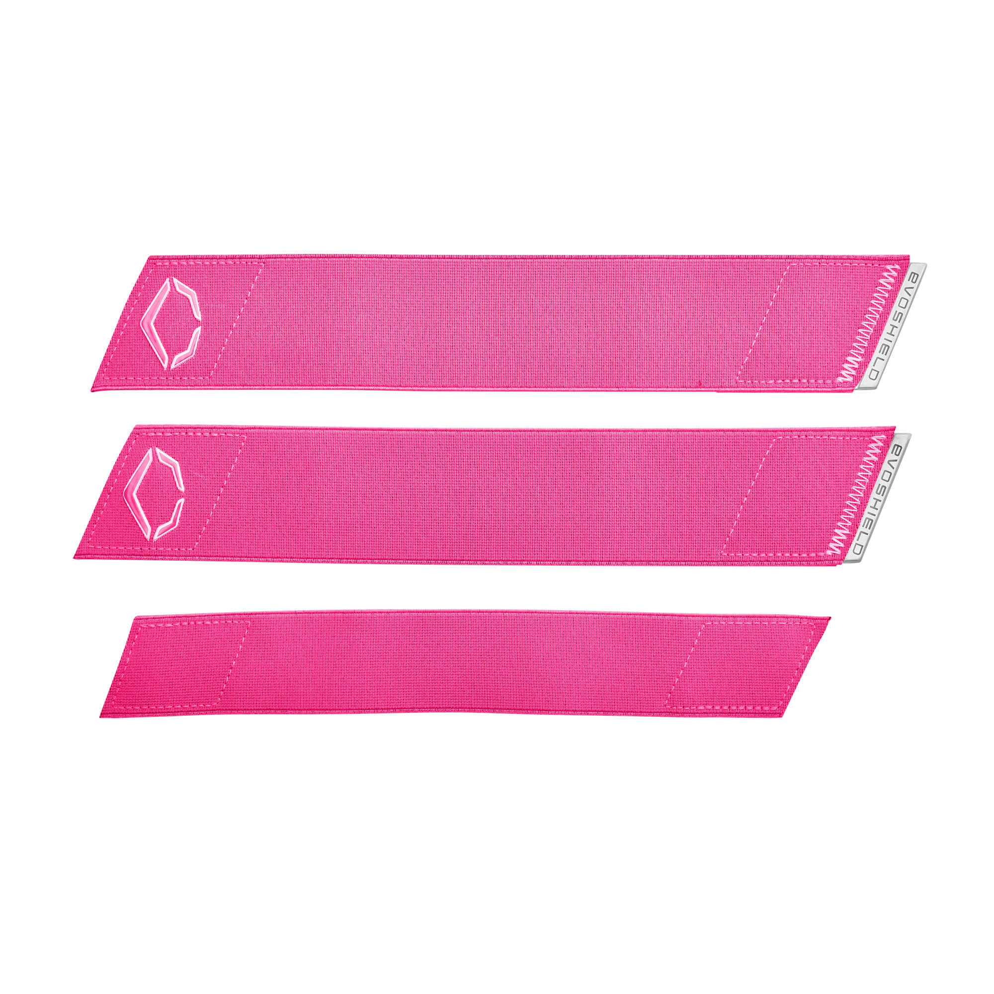 Pink pads from Evoshield Pro-SRZ 2.0 Batter's Leg Guard for enhanced leg protection in baseball and softball.