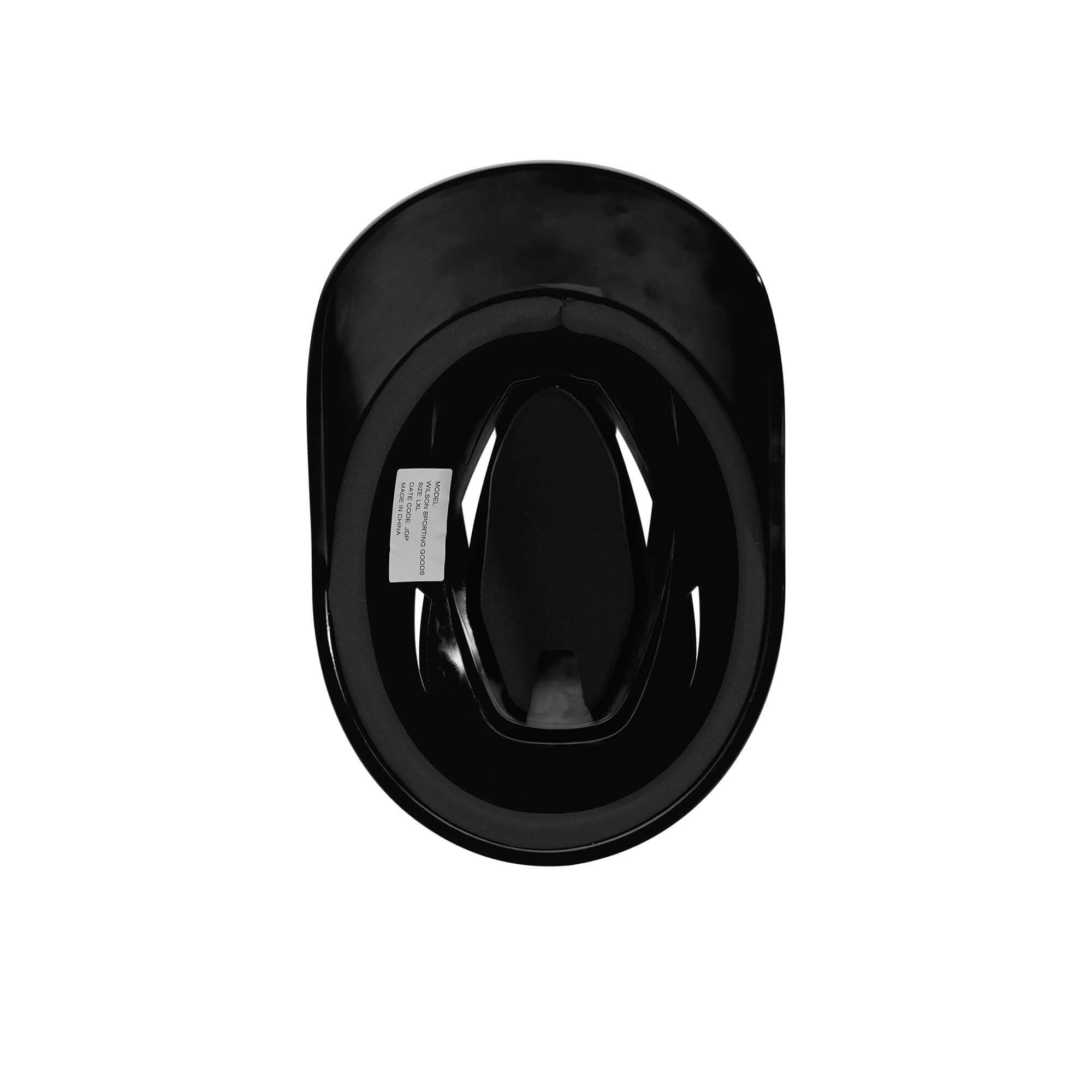 Top view of the Evoshield PRO-SRZ Vented Skull Cap in black, showcasing its comfortable interior design.