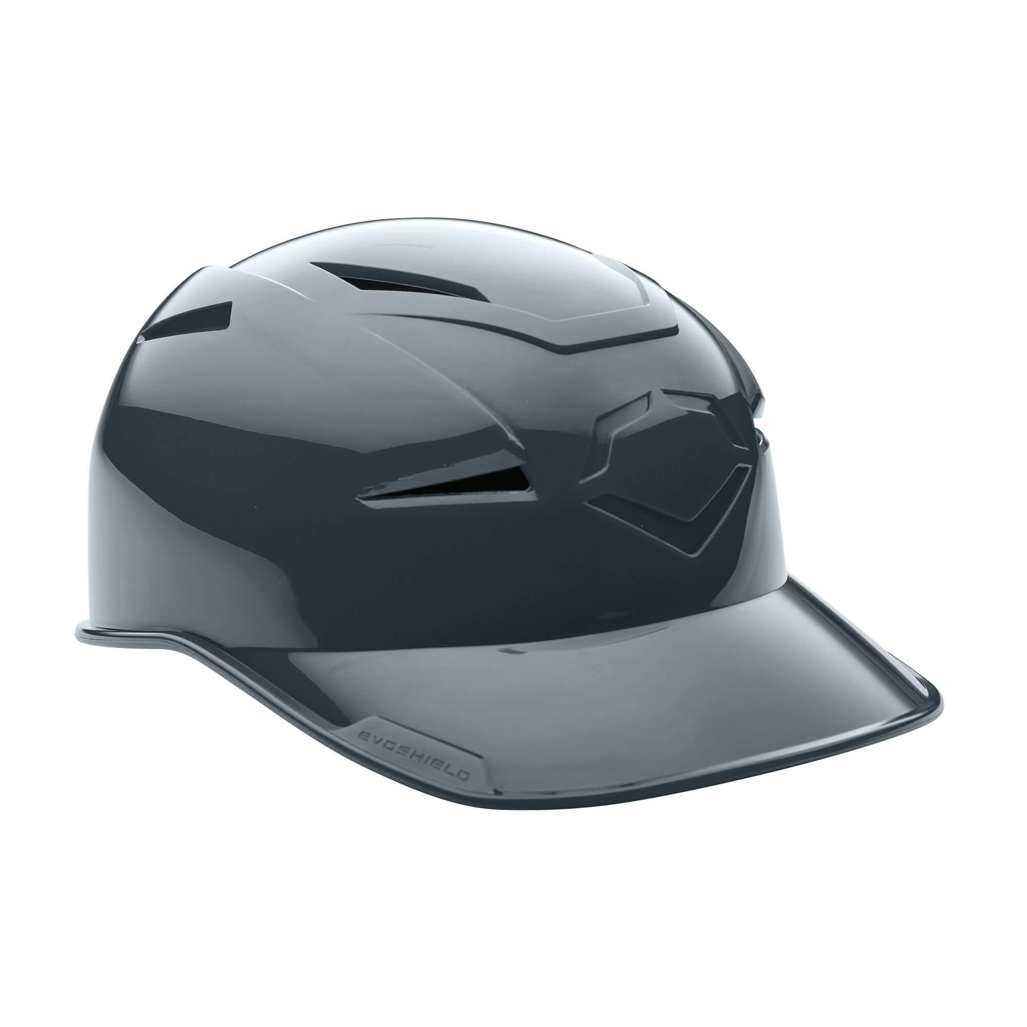 EvoShield Pro-SRZ Vented Skull Cap in charcoal color with airflow vents for catcher's comfort and protection.