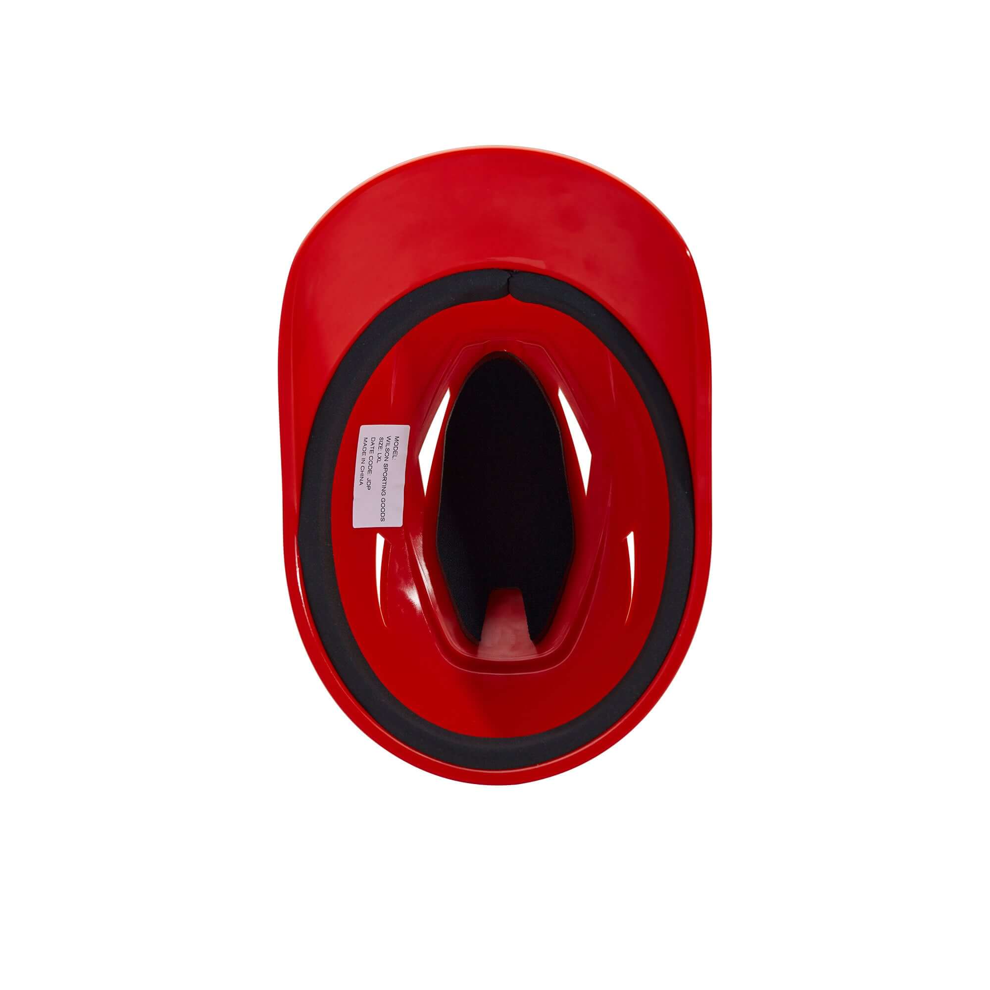 Top view of Evoshield PRO-SRZ Vented Skull Cap in Scarlet, featuring airflow vents and padded interior for comfort.