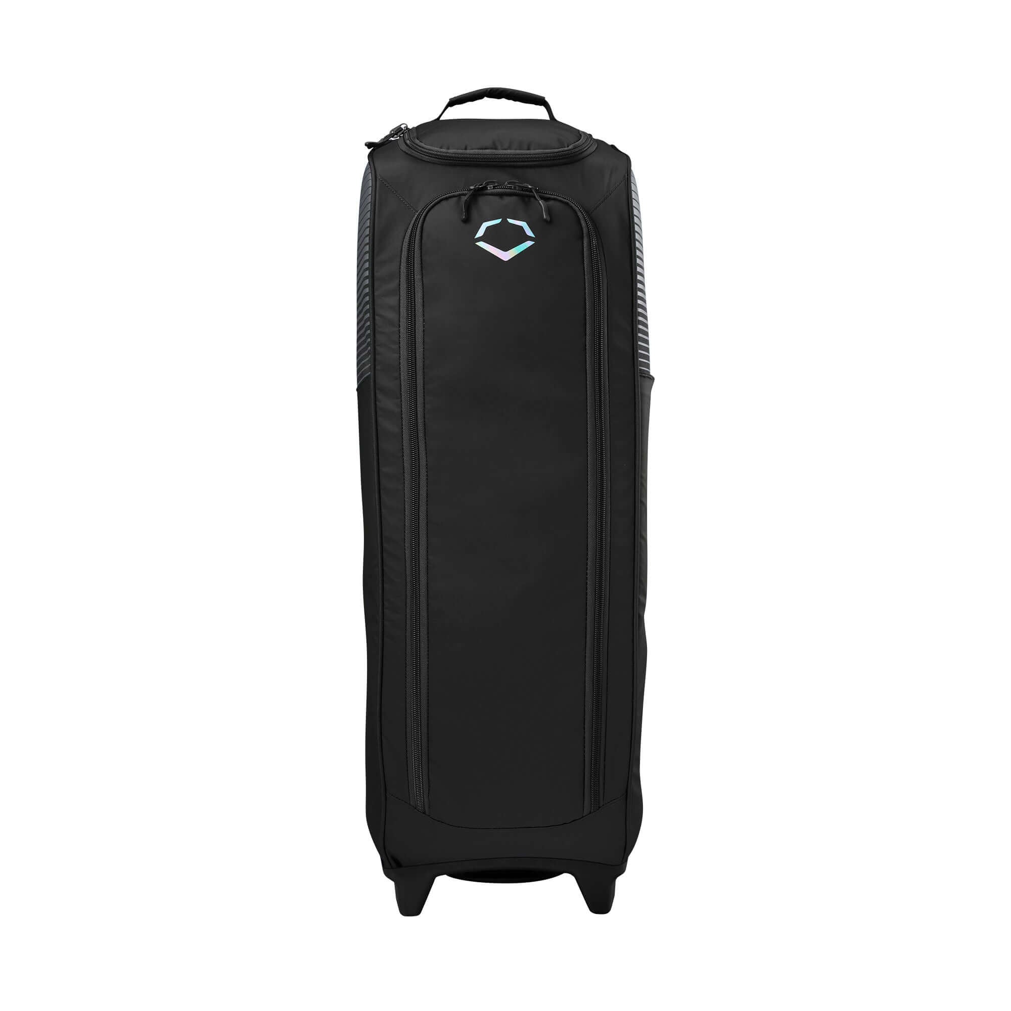 EvoShield Tone Set Wheeled Bag in black, designed for easy transport of sports equipment and accessories.