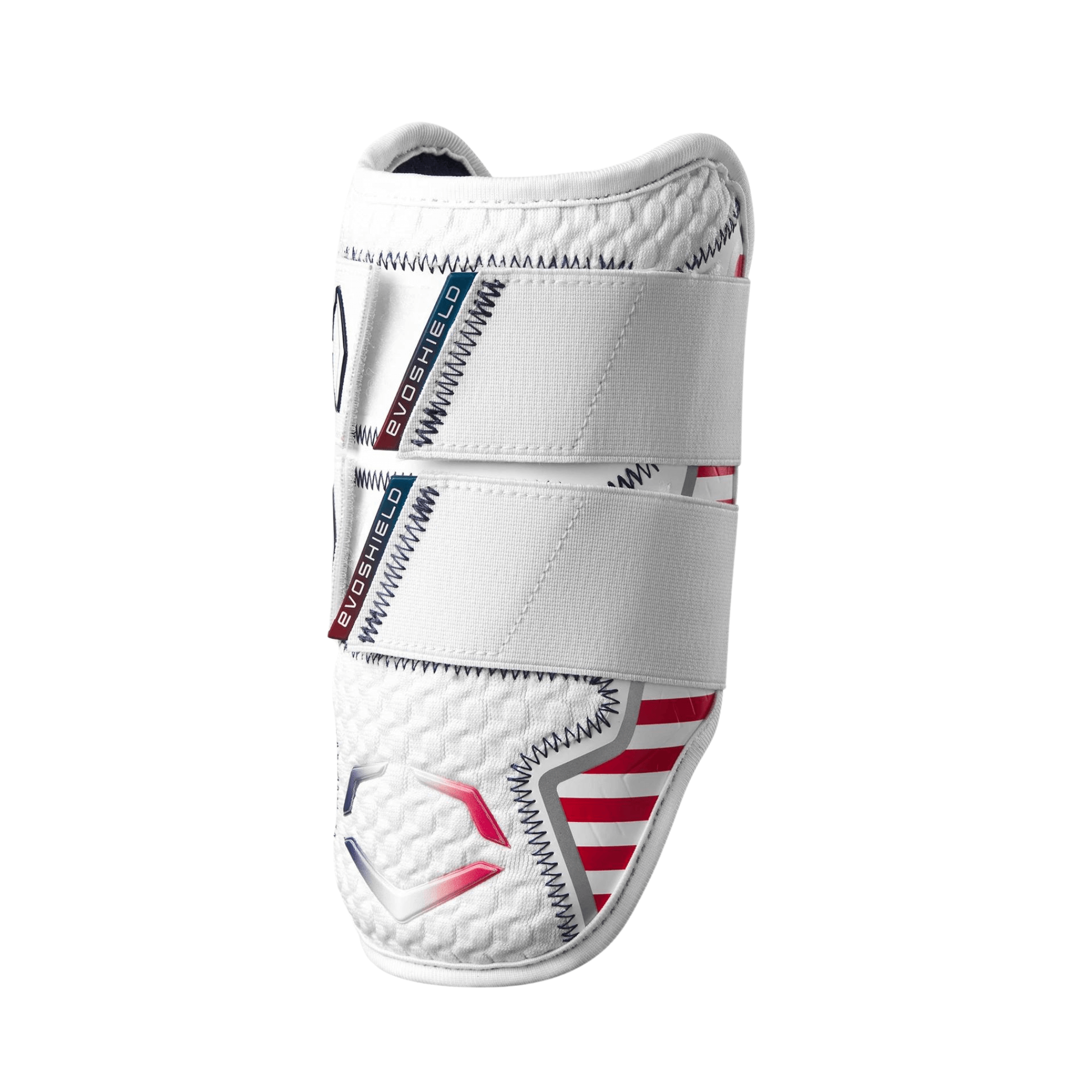 Evoshield X-SRZ 2.0 Stars and Stripes Double Strap Elbow Guard with red, white, and blue accents for added protection and style.